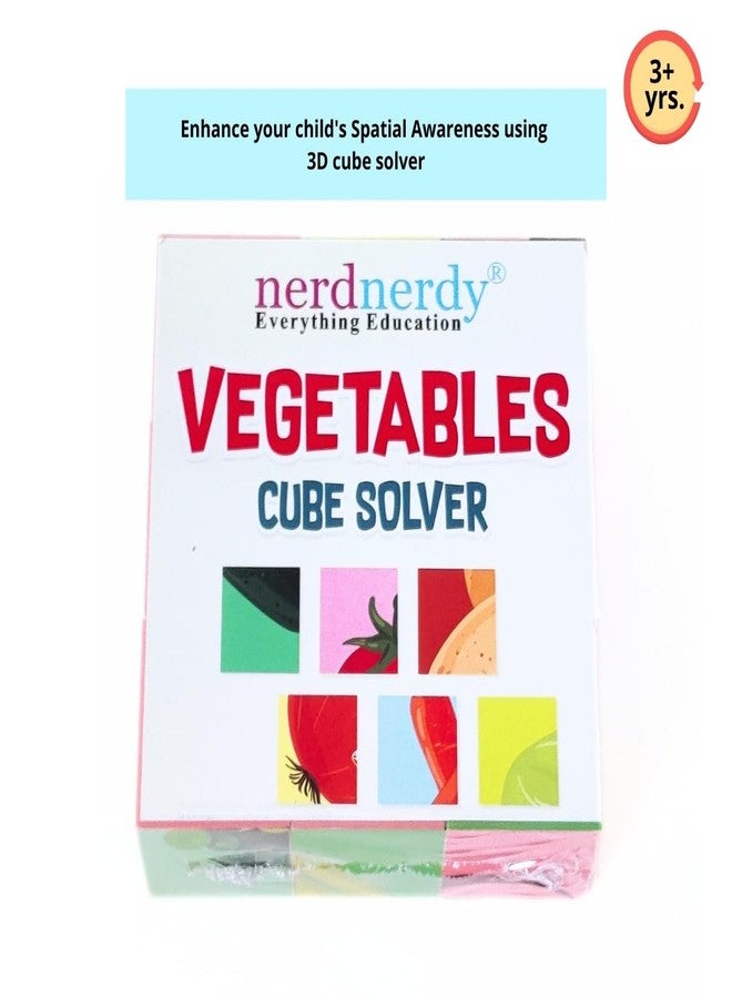 NerdNerdy Vegetable Cube Solver/Set of 9 Wooden Vegetable Cubes (2'' by 2'') Enhance Processing Speed, Cognitive Skills and Spatial Awareness in 3+yrs Kids. - Image 3